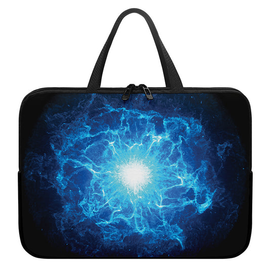 Blue Plasma Energy Print Laptop Sleeve With Handle