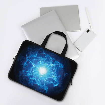 Blue Plasma Energy Print Laptop Sleeve With Handle