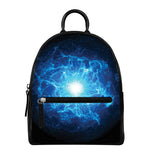 Blue Plasma Energy Print Leather Backpack