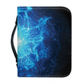 Blue Plasma Energy Print Leather Bible Cover