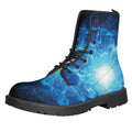 Blue Plasma Energy Print Lace-Up Boots