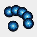 Blue Plasma Energy Print Leather Coaster Set