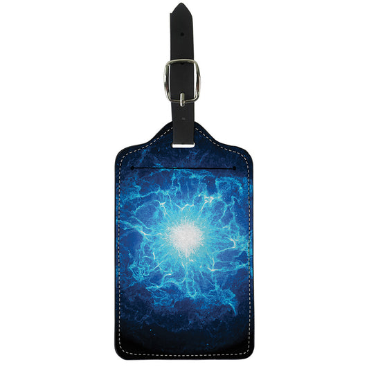 Blue Plasma Energy Print Luggage Tag