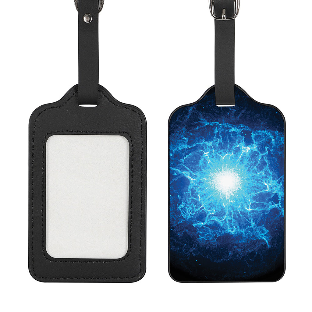 Blue Plasma Energy Print Luggage Tag