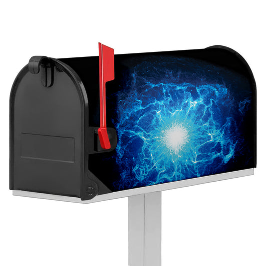 Blue Plasma Energy Print Mailbox Cover