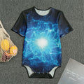 Blue Plasma Energy Print Men's Bodysuit