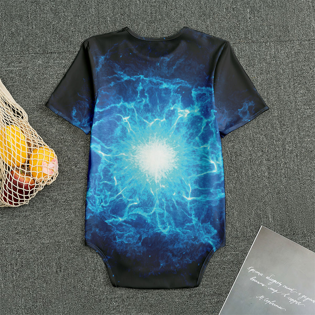 Blue Plasma Energy Print Men's Bodysuit