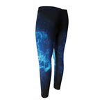 Blue Plasma Energy Print Men's Compression Pants