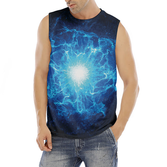 Blue Plasma Energy Print Men's Fitness Tank Top