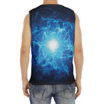 Blue Plasma Energy Print Men's Fitness Tank Top