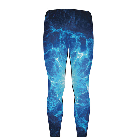 Blue Plasma Energy Print Men's leggings