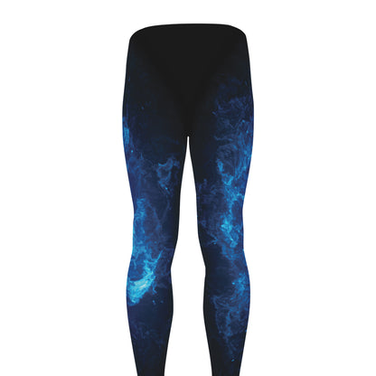 Blue Plasma Energy Print Men's leggings