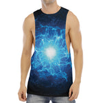 Blue Plasma Energy Print Men's Muscle Tank Top