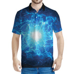 Blue Plasma Energy Print Men's Polo Shirt