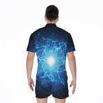Blue Plasma Energy Print Men's Rompers