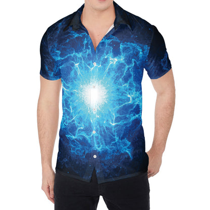 Blue Plasma Energy Print Men's Shirt
