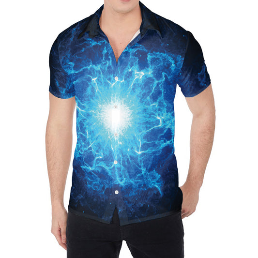 Blue Plasma Energy Print Men's Shirt