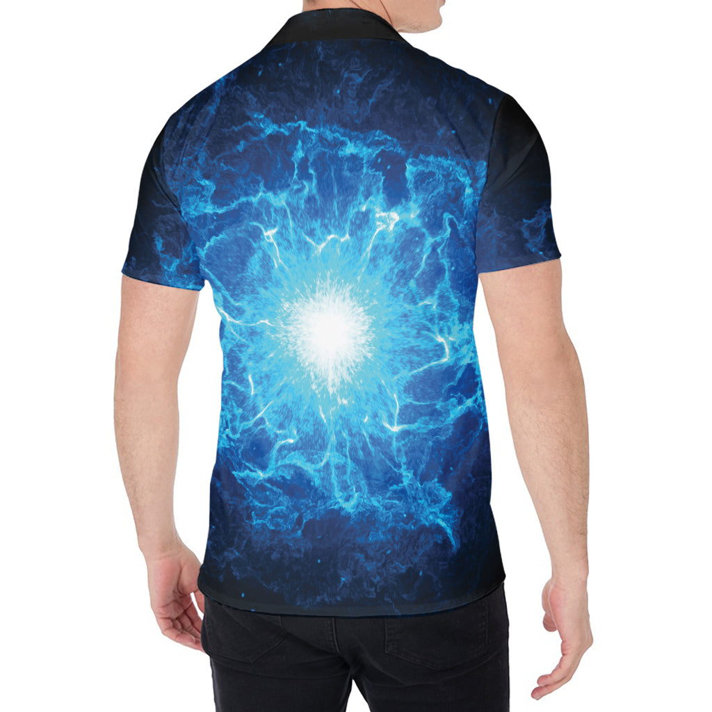 Blue Plasma Energy Print Men's Shirt