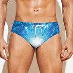 Blue Plasma Energy Print Men's Swim Briefs