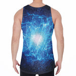 Blue Plasma Energy Print Men's Velvet Tank Top