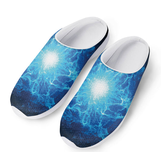 Blue Plasma Energy Print Mesh Casual Shoes