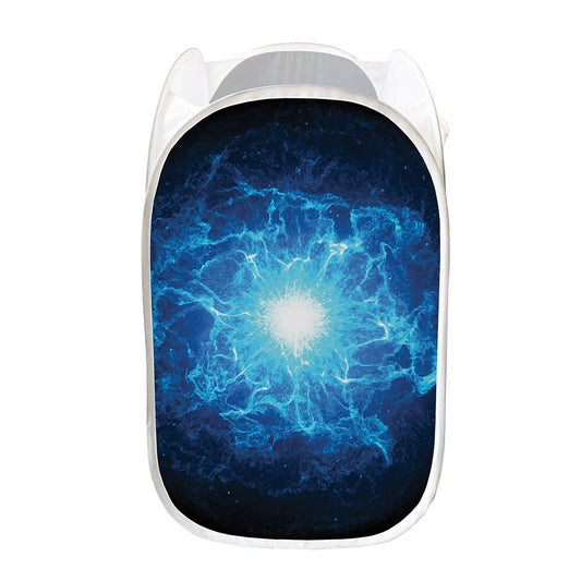 Blue Plasma Energy Print Mesh Laundry Hamper