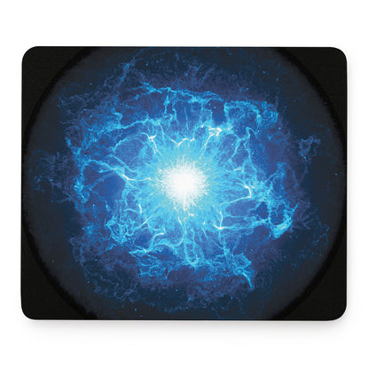 Blue Plasma Energy Print Mouse Pad