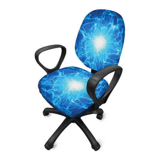 Blue Plasma Energy Print Office Chair Cover