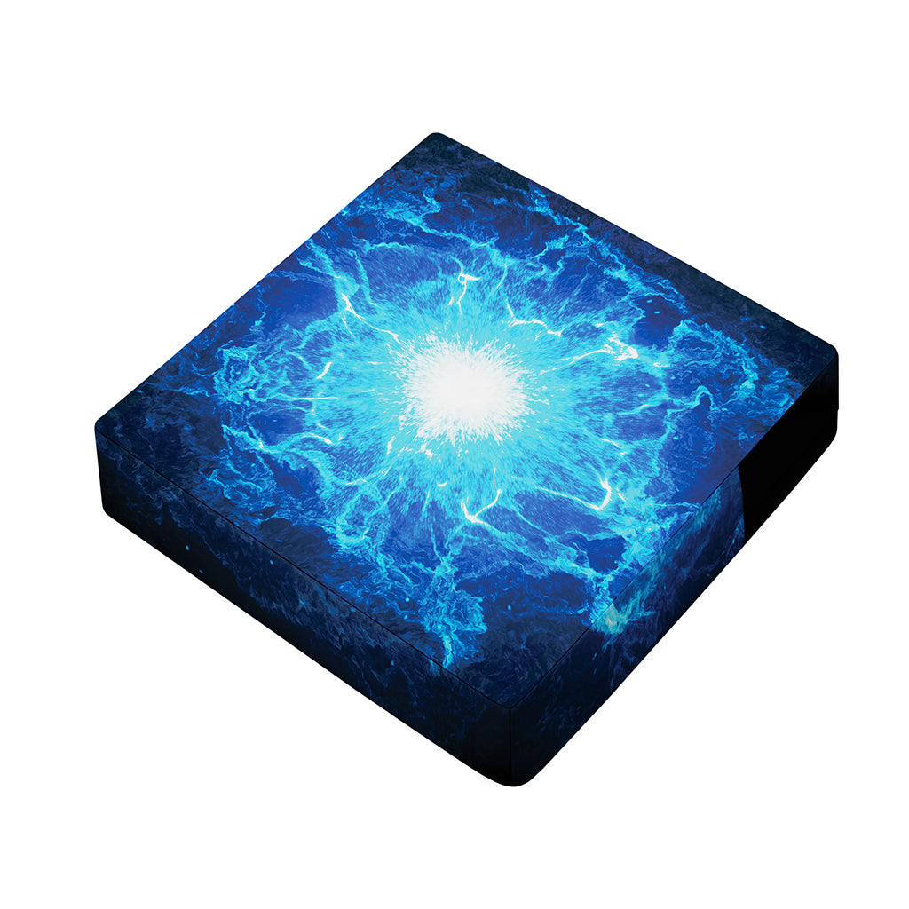Blue Plasma Energy Print Outdoor Seat Cushion Cover