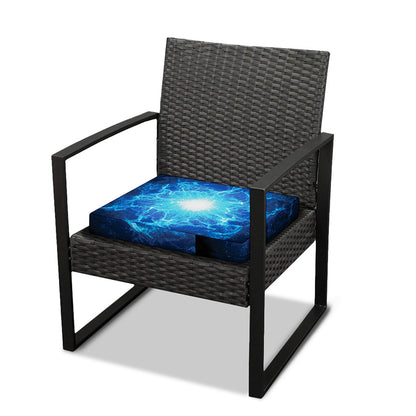 Blue Plasma Energy Print Outdoor Seat Cushion Cover