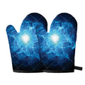Blue Plasma Energy Print Oven Mitts