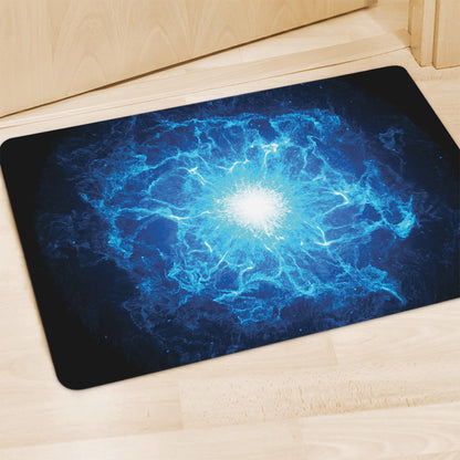 Blue Plasma Energy Print Polyester Doormat