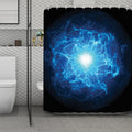 Blue Plasma Energy Print Polyester Shower Curtain