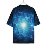 Blue Plasma Energy Print Rayon Hawaiian Shirt