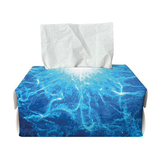 Blue Plasma Energy Print Rectangle Tissue Box Cover