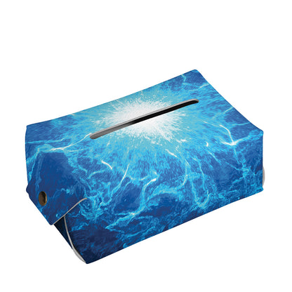 Blue Plasma Energy Print Rectangle Tissue Box Cover