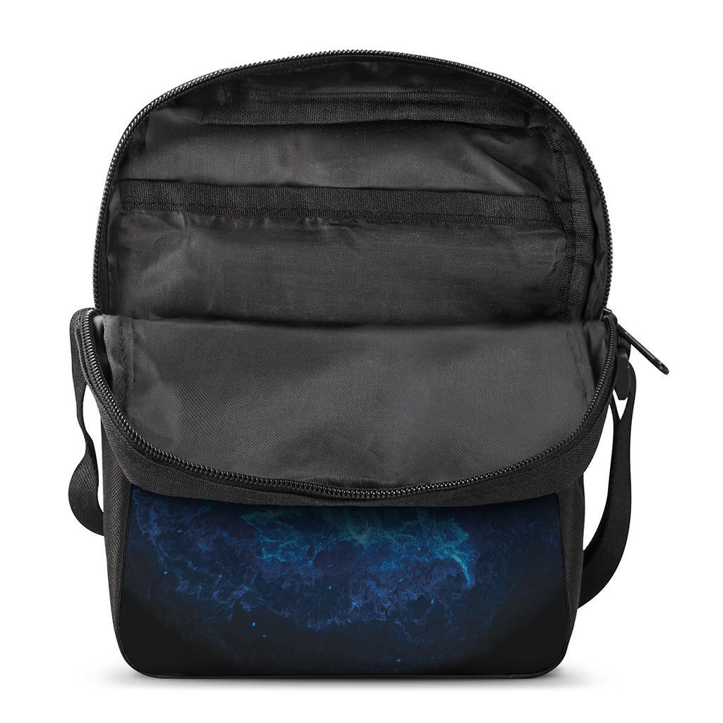Blue Plasma Energy Print Rectangular Crossbody Bag