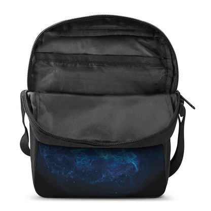 Blue Plasma Energy Print Rectangular Crossbody Bag