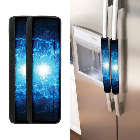 Blue Plasma Energy Print Refrigerator Handle Covers