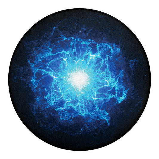 Blue Plasma Energy Print Round Blanket