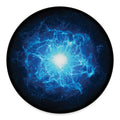 Blue Plasma Energy Print Round Floor Mat