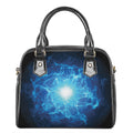 Blue Plasma Energy Print Shoulder Handbag