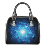 Blue Plasma Energy Print Shoulder Handbag