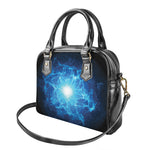 Blue Plasma Energy Print Shoulder Handbag
