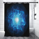 Blue Plasma Energy Print Shower Curtain