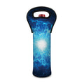 Blue Plasma Energy Print Single Neoprene Wine Tote