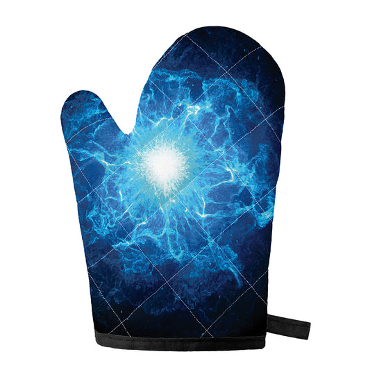 Blue Plasma Energy Print Single Oven Mitt