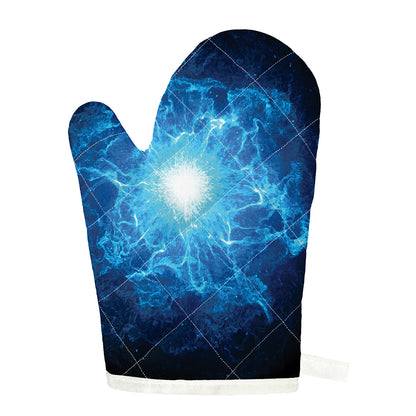 Blue Plasma Energy Print Single Oven Mitt