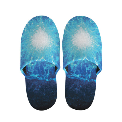 Blue Plasma Energy Print Slippers