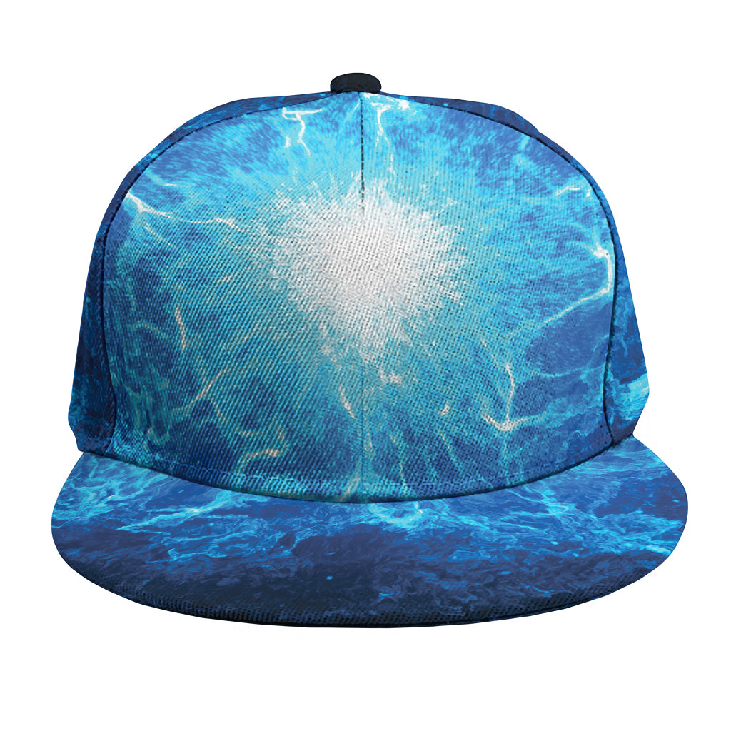 Blue Plasma Energy Print Snapback Cap